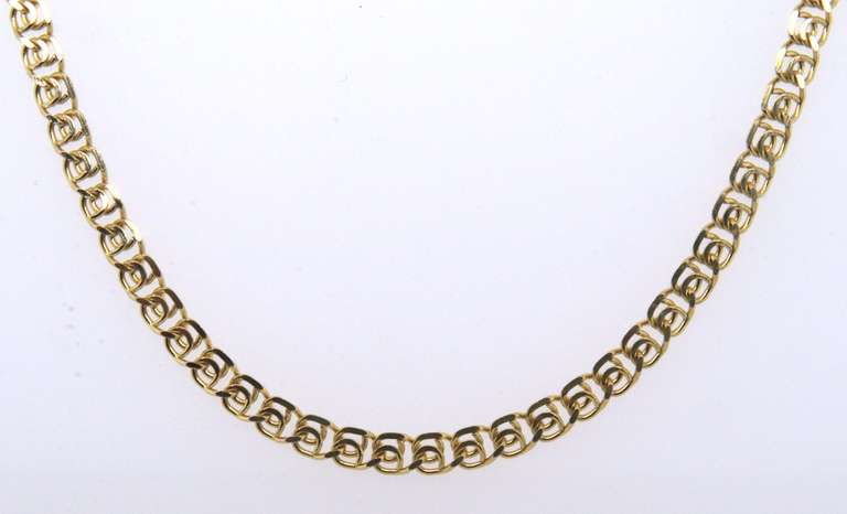 Fancy Yellow Gold Link Chain Necklace