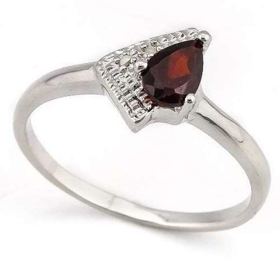 MAGNIFICENT ! 2/5 CARAT GARNET & DIAMOND 925 STERLING SILVER RING
