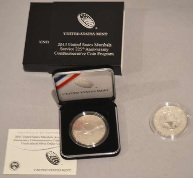 2015 US Marshalls 225 th Anniversary Proof and Unc Silver Dollars