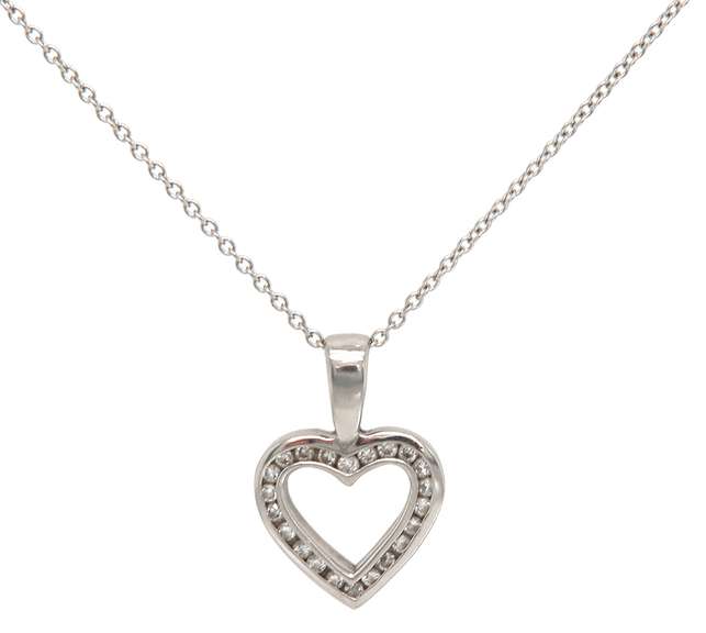 Dazzling Platinum Diamond Heart Shaped Pendant on Chain