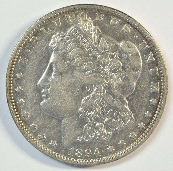 Lovely AU 1894-O Morgan Silver Dollar. Better date
