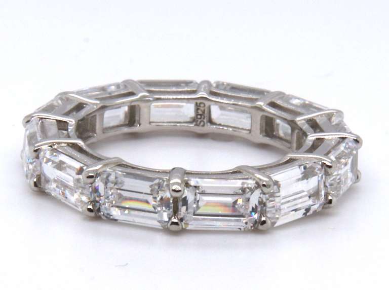 Sterling Silver Cubic Zirconia Eternity Band