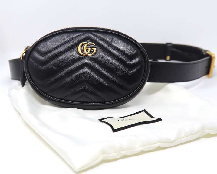 Gucci Calfskin Matelasse GG Marmont Belt Bag