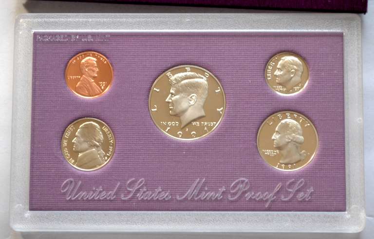 1991- 96 1998 2000 US Proof Sets In Issue Boxs