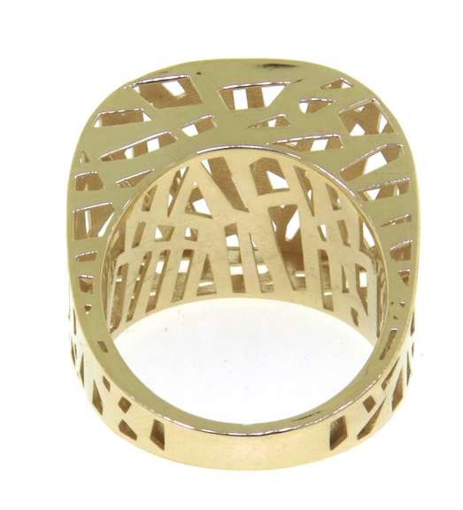 Contemporary Handmade Italian 14k Gold Ring