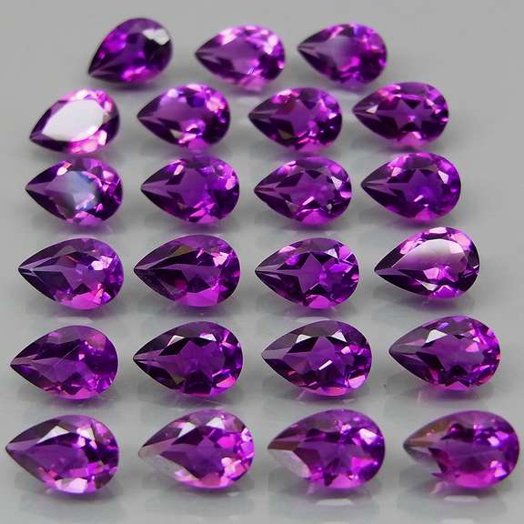 Glittering 8.52ct 6x4mm real Bolivian Amethyst set