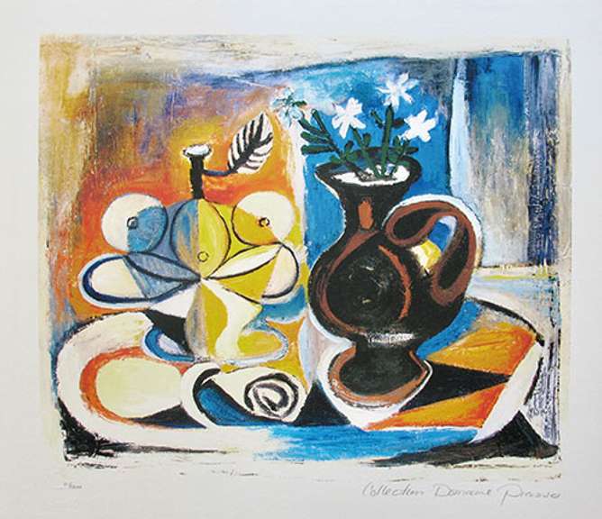 Pablo Picasso, Fruit With Vase Of Flowers