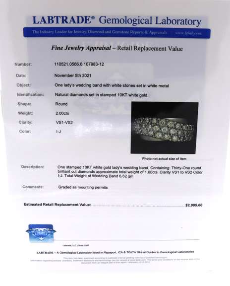 Wonderful White Gold 2cts Diamond Wedding Ring