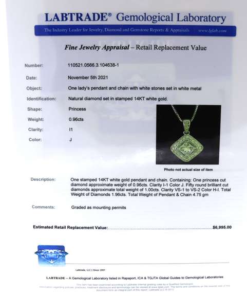 Incredible White Gold Diamond Pendant on Chain