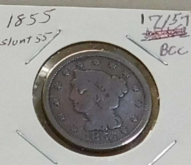 1855 Large Cent circ nicer coin