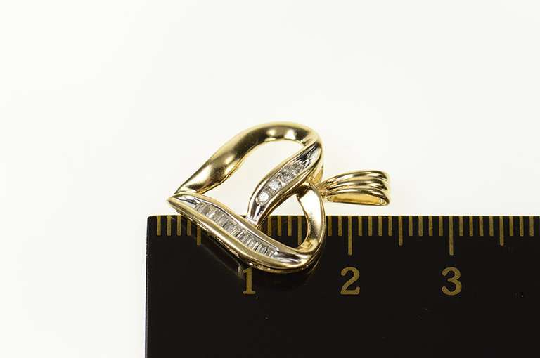 10K Yellow Gold Heart Classic Diamond Love Symbol Pendant