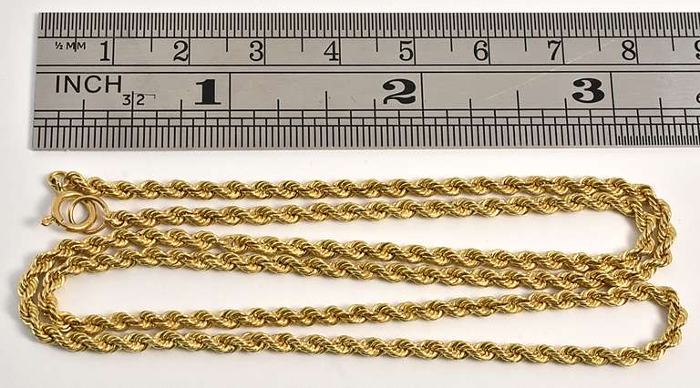Useful Yellow Gold Rope Necklace