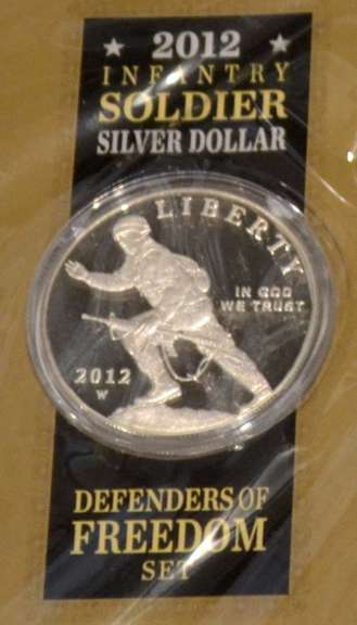 2 2012 Proof Silver Dollar Infantry Soldier Sets With Tags
