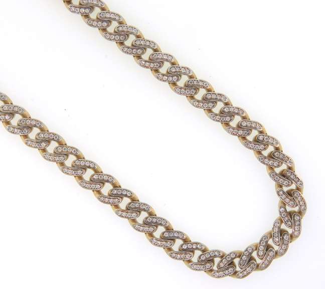 Irresistable 14kt Yellow Gold Curb Link Necklace with CZ