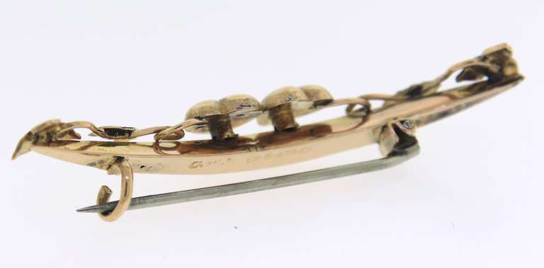 Antique English Lovers Brooch w Rubies and Diamonds