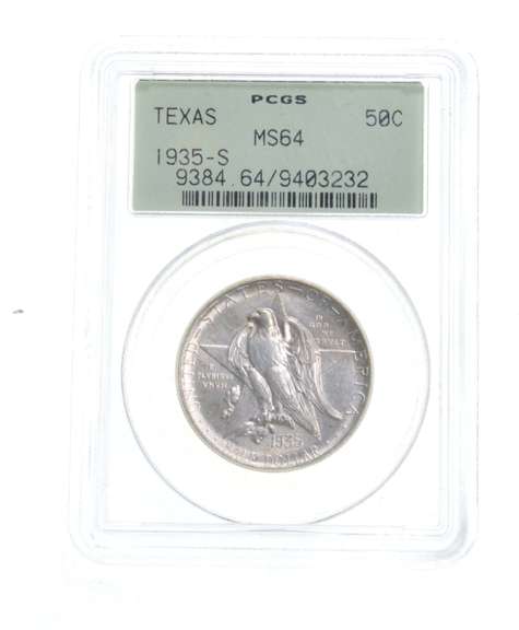 MS64 1935-S Texas Centennial Commemorative Half Dollar - Graded PCGS