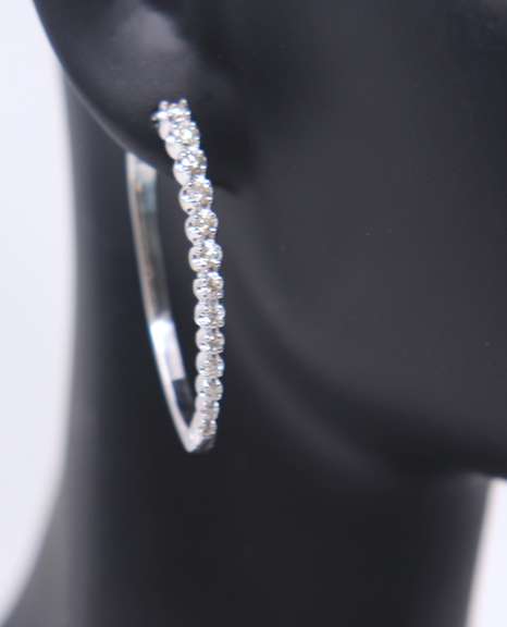 Dazzling White Gold Diamond Hoop Earrings