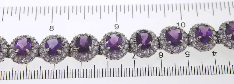 Sterling Silver Gemstone and Clear CZ Bracelet