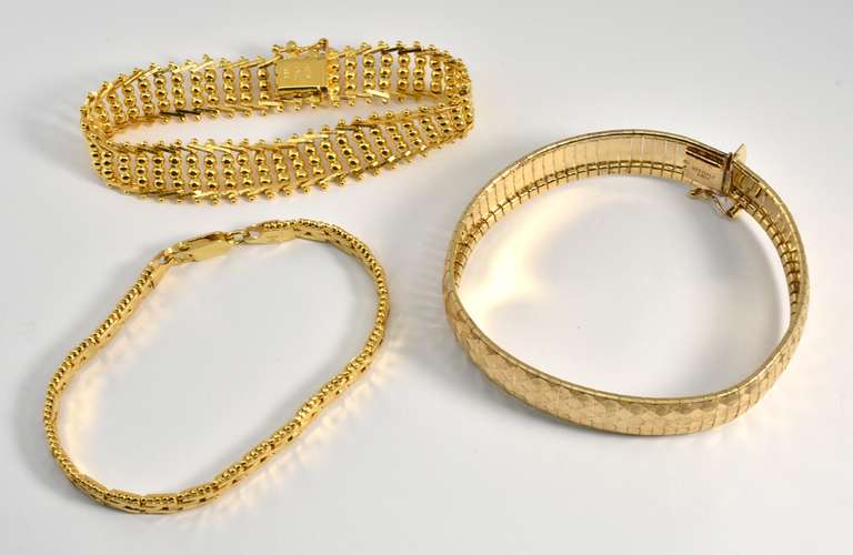 Lovely Group of 3 Vermeil Bracelets