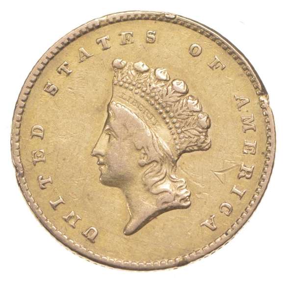 1855 $1 Indian Princess Head Gold Dollar