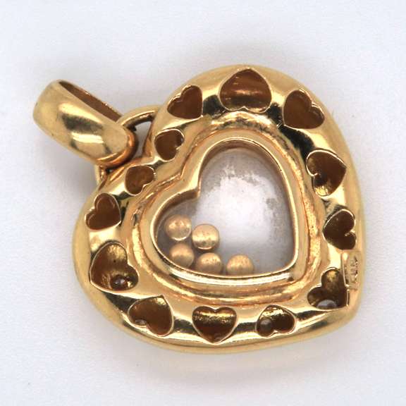 LADIES 18 KT GOLD HEART PENDANT