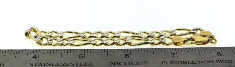 Nice Gold Plated Sterling Silver Figaro Chain Bracelet