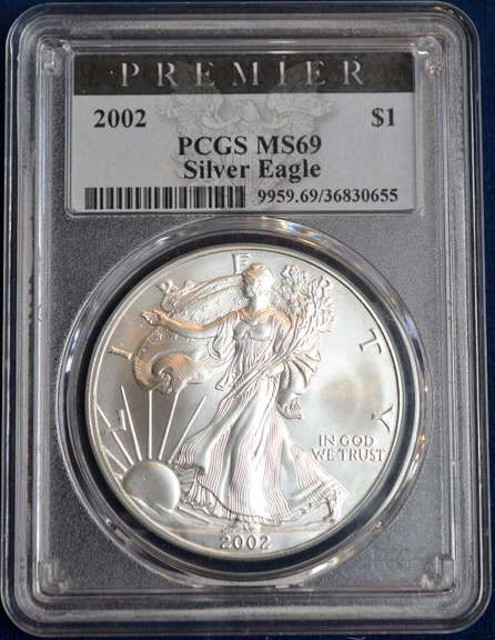 2002 American Silver Eagle PCGS MS69.