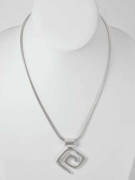 Sterling Silver Spiral Necklace.