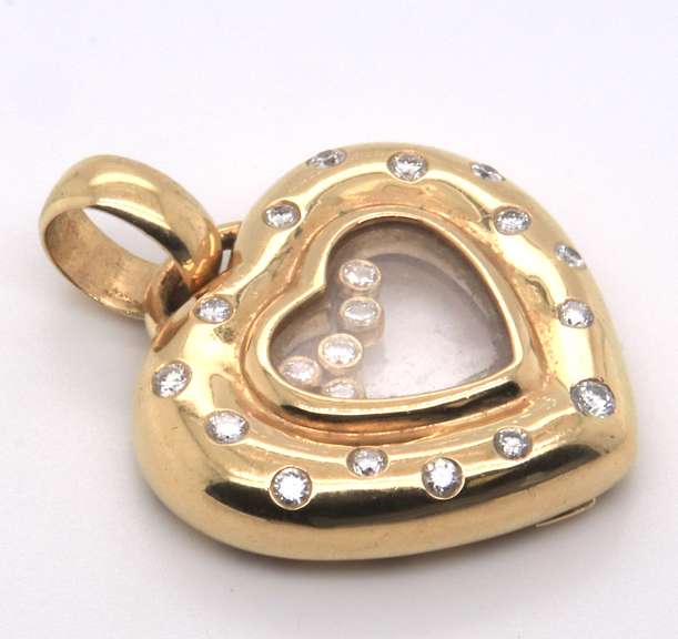 LADIES 18 KT GOLD HEART PENDANT
