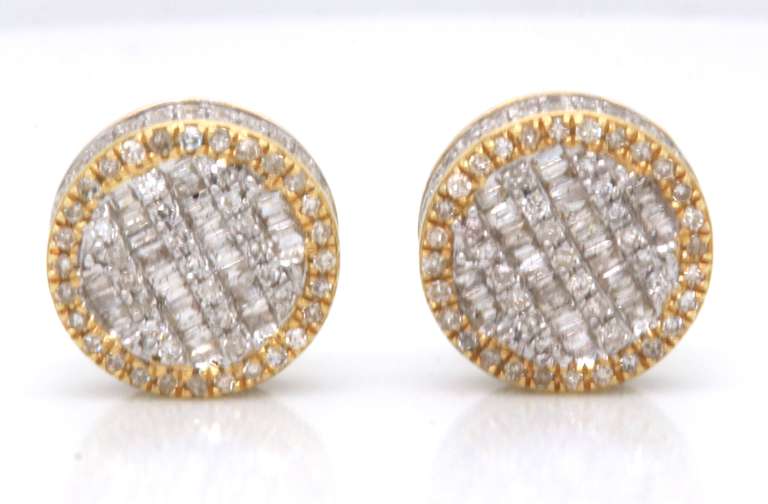 Stunning Diamond Yellow Gold Stud Earrings