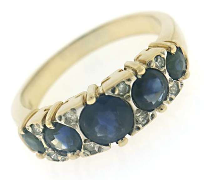 Vintage 14kt YG Sapphire and Diamond Ring
