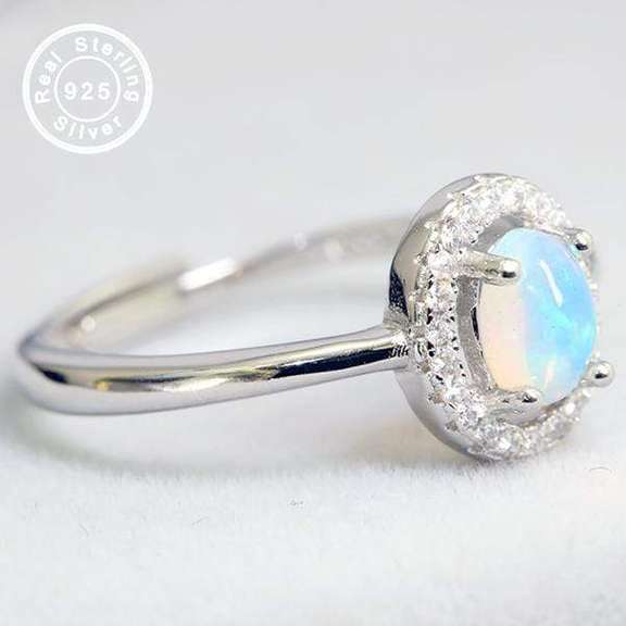 GENUINE ETHIOPIAN OPAL 925 STERLING SILVER RING ADJUSTABLE OPEN RING