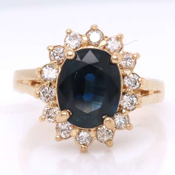Charming Sapphire and Diamond Cocktail Ring