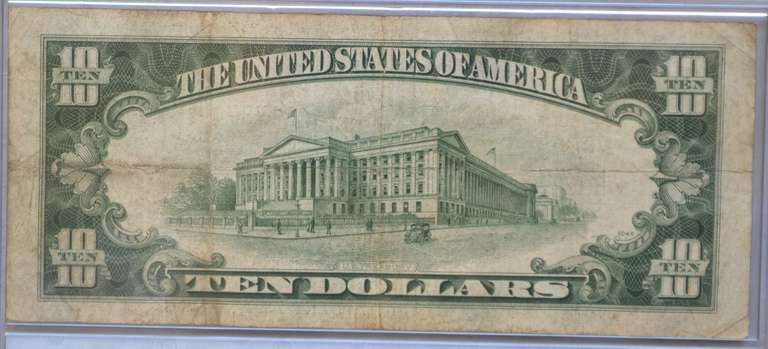 $10 1934 A Series Silver Certificate in PCS Holder