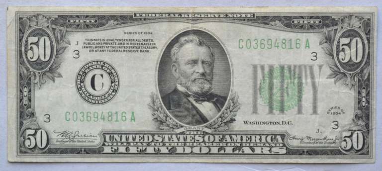 $ 50 1934 Philly Fed FRN