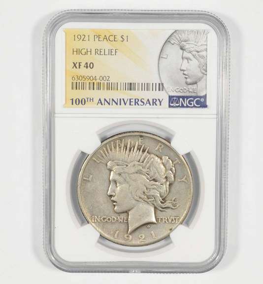 XF40 1921 Peace Silver Dollar - High Relief - 100th Anniversary - NGC