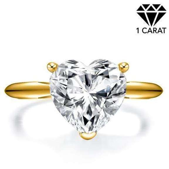 CERTIFIED 1.00 CT HEART MOISSANITE (VS) SOLITAIRE 14KT SOLID GOLD ENGAGEMENT RING