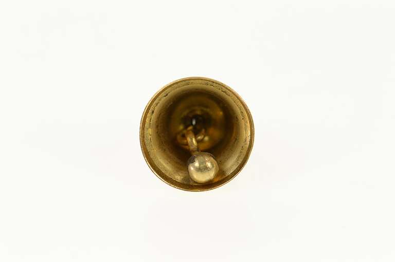 14K Yellow Gold 3D Wedding School Bell Articulated Charm/Pendant