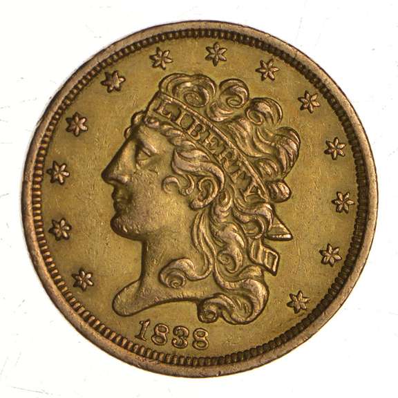 1838 $5.00 Classic Head Gold Half Eagle