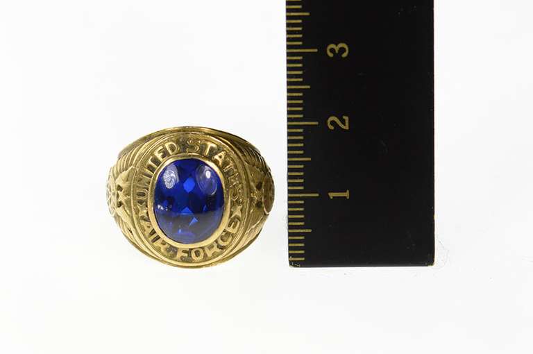 10K Yellow Gold United States Air Force Ornate Military Ring