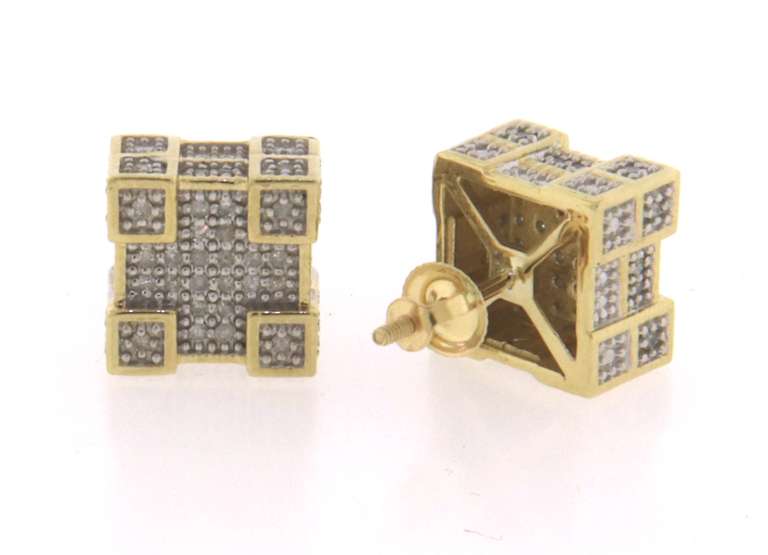 Boxy 10kt Diamond Earrings