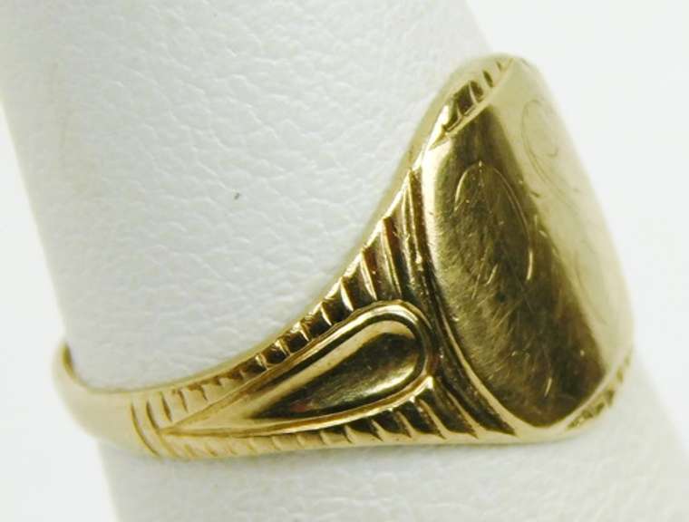 Vintage 10K Signet Ring, InitialS PS