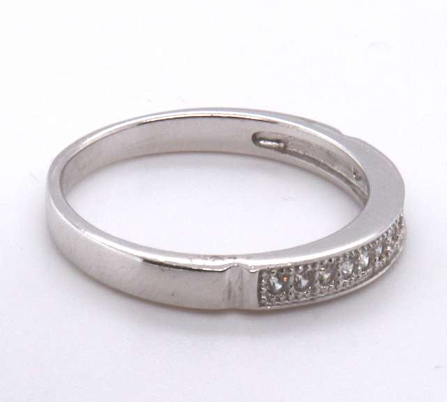 Sterling Silver Anniversary Band Ring with Channel Set Cubic Zirconia