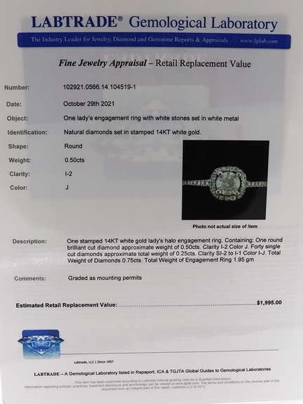 Dazzling White Gold RBC Diamond Engagement Ring