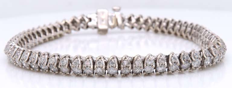 Powerful White Gold 4ctw Diamond Tennis Bracelet