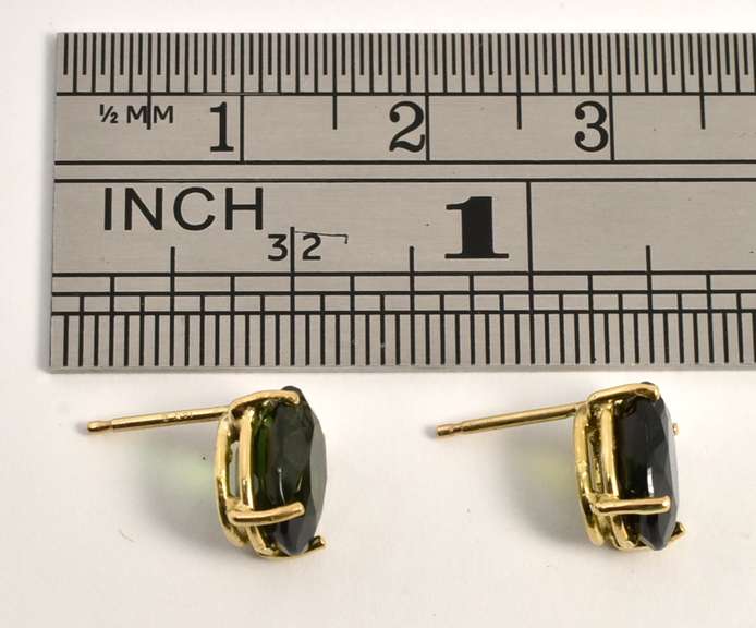 Beautiful Green Tourmaline Studs