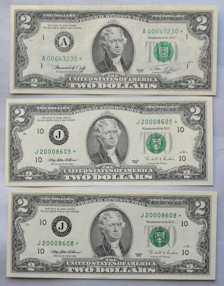 2 1976 & A 1995 Star CH CU $ 2 FRN