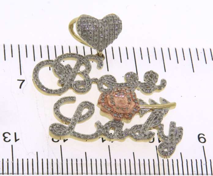 Stylish 10kt Boss Lady Diamond Pendant