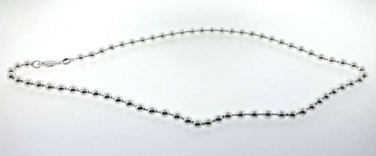Handmade Italian Sterling Silver Bead Necklace