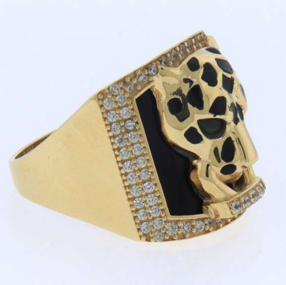 Fabulous Yellow Gold Panther Head Ring